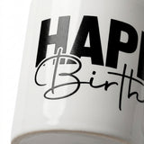 "Happy Birthday" Typography Ceramic Mug